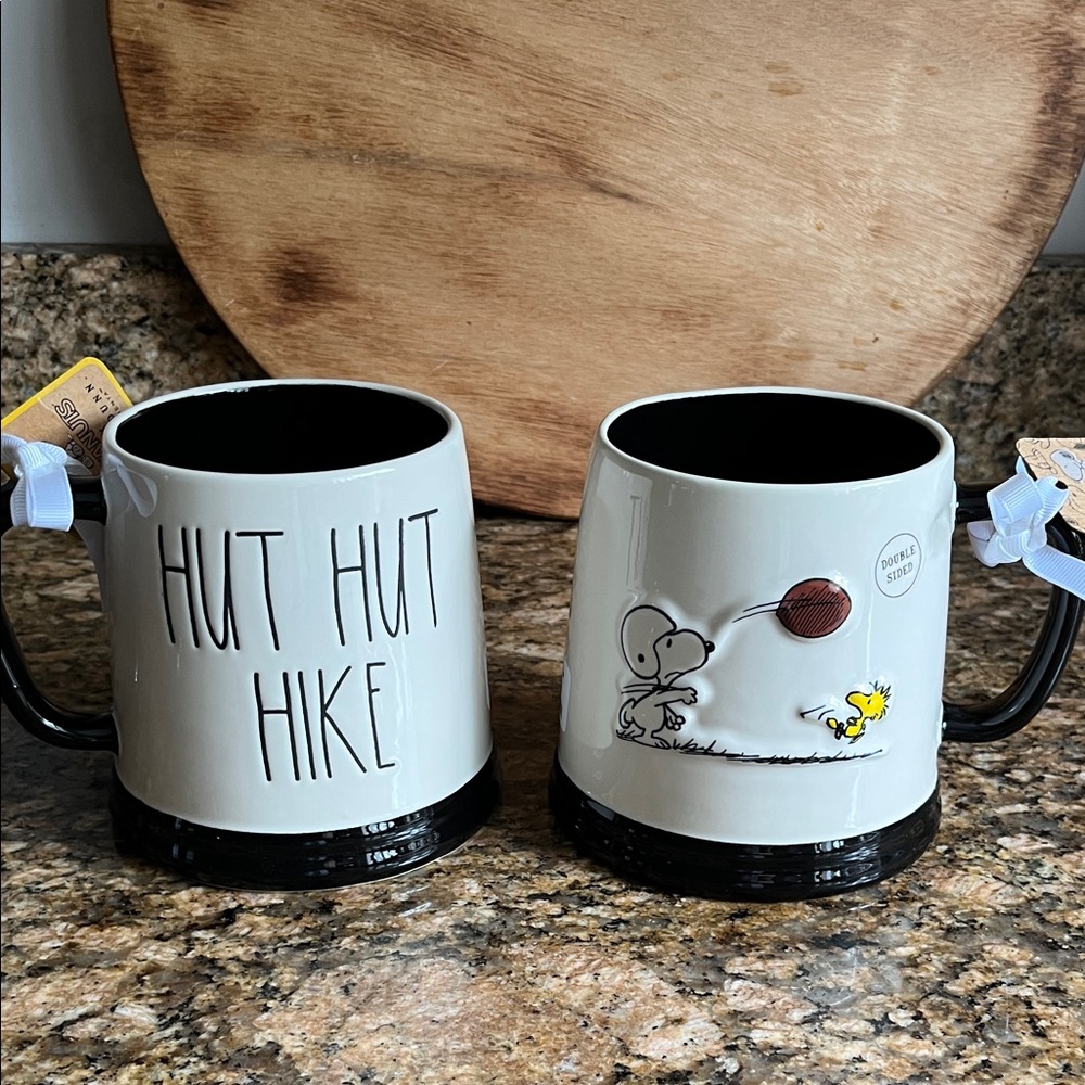NEW Rae Dunn Peanuts “Hut Hut Hike” Football 3D Double Sided Mug